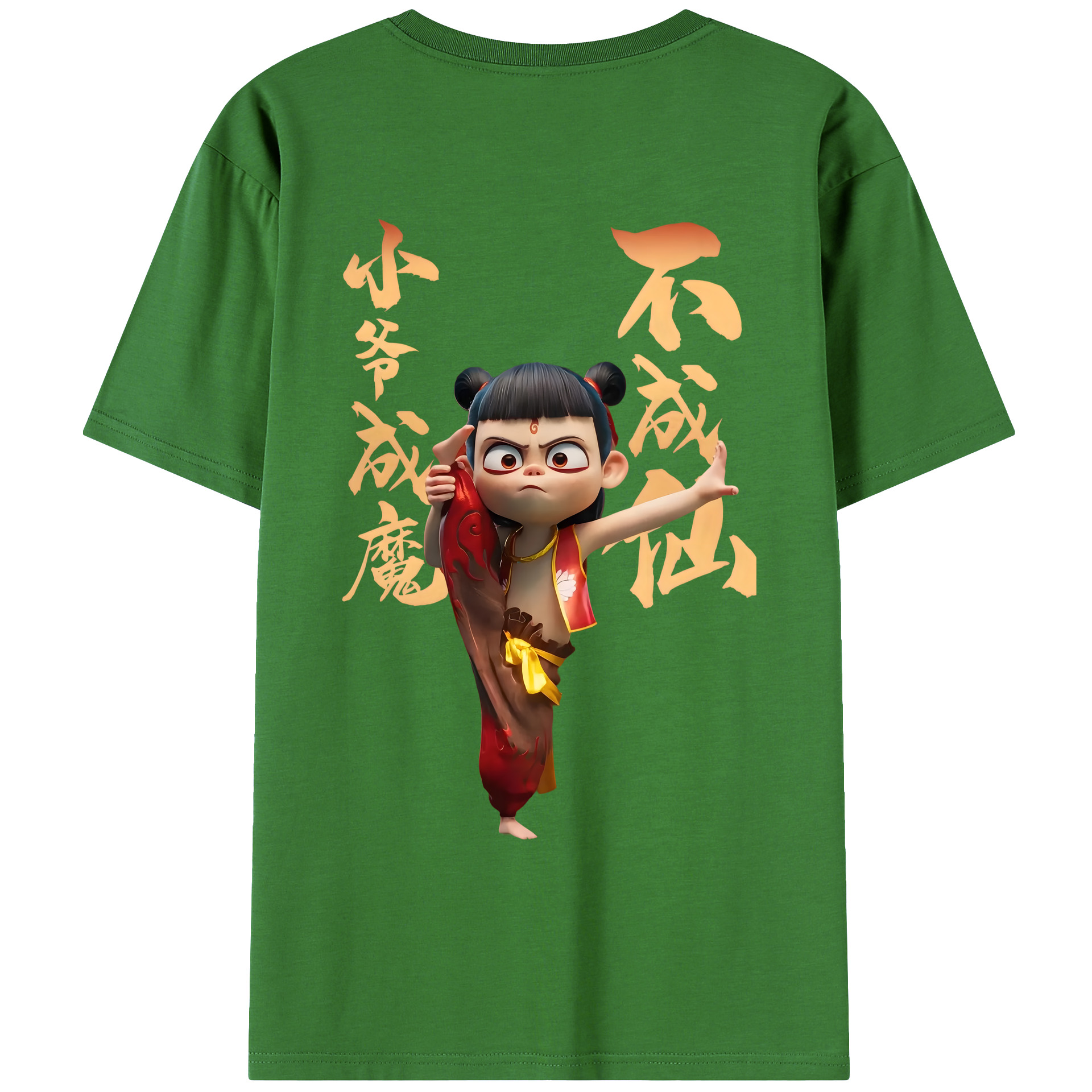 （画像用） Ne Zha 2 ナタ 魔童の大暴れ レディース半袖Tシャツ(バックプリント)